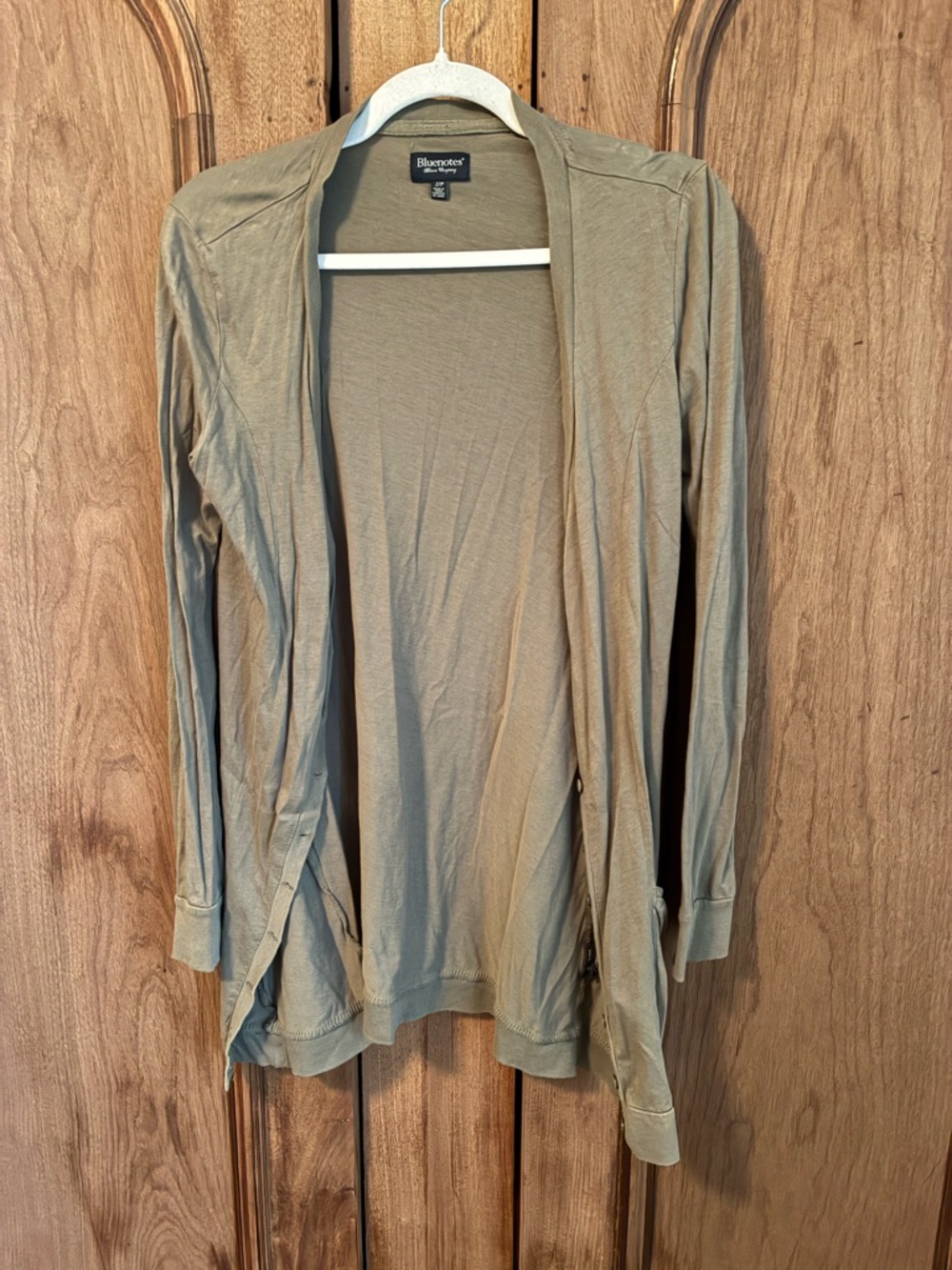 Bluenotes Olive Open-Front Cardigan